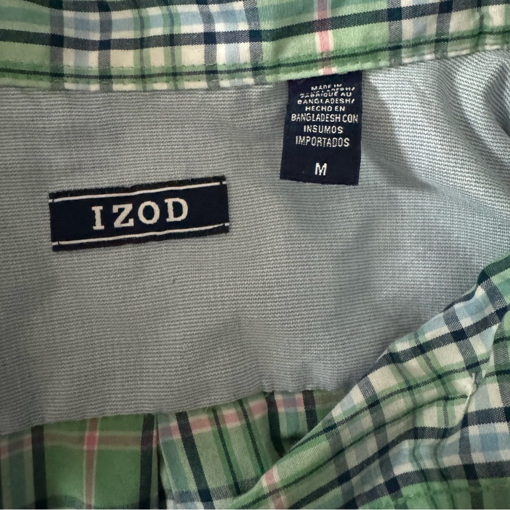 IZOD Mens Plaid Short Sleeve Button Down Shirt - Picture 4 of 4